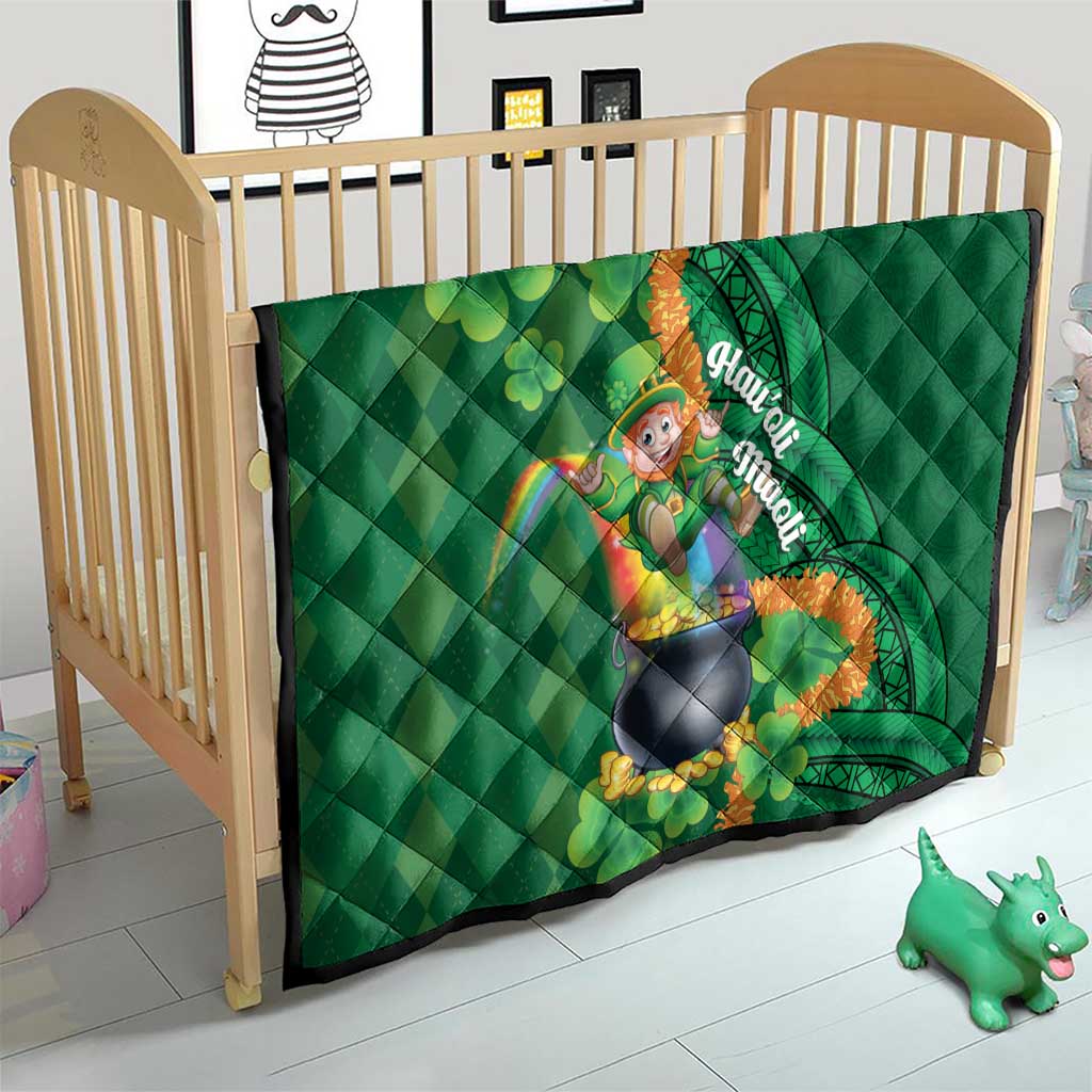 St Patrick's Day Hawaii Quilt Hauoli Maoli Funny Shaka Leprechaun LT14 - Polynesian Pride
