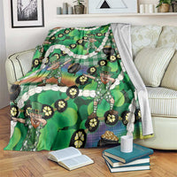 St Patrick's Day Palaka Hawaii Blanket Kukui Nut Pikake Lei Shamrock Dabbing Leprechaun LT14 Green - Polynesian Pride
