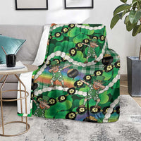 St Patrick's Day Palaka Hawaii Blanket Kukui Nut Pikake Lei Shamrock Dabbing Leprechaun LT14 - Polynesian Pride
