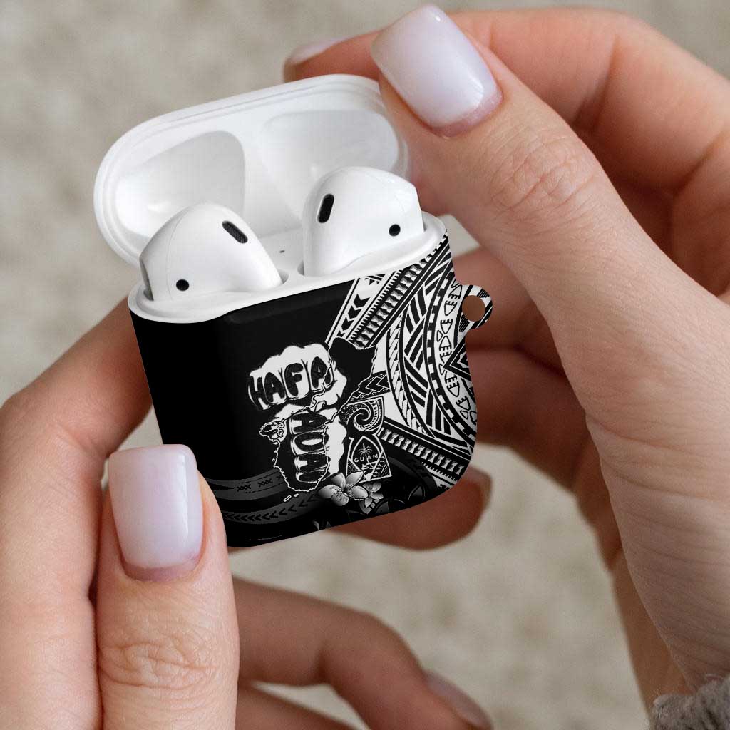 Hafa Adai Guam Discovery Day AirPods Case Chamorro Latte Stone Hand Black Version LT14 - Polynesian Pride