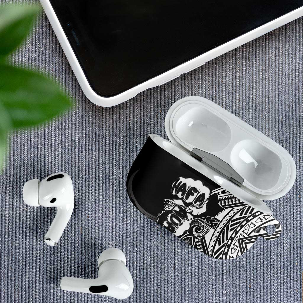 Hafa Adai Guam Discovery Day AirPods Case Chamorro Latte Stone Hand Black Version LT14 - Polynesian Pride
