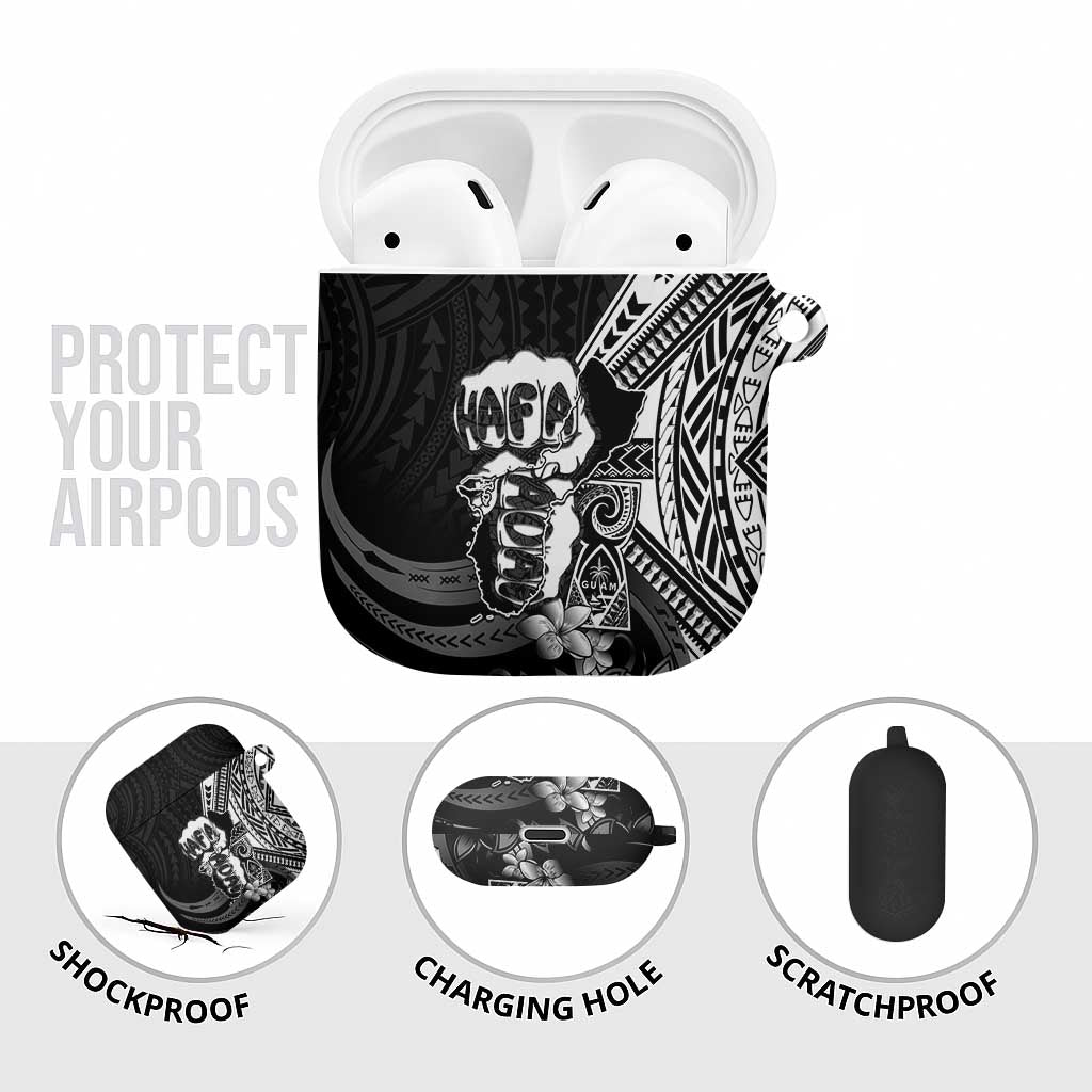Hafa Adai Guam Discovery Day AirPods Case Chamorro Latte Stone Hand Black Version LT14 - Polynesian Pride