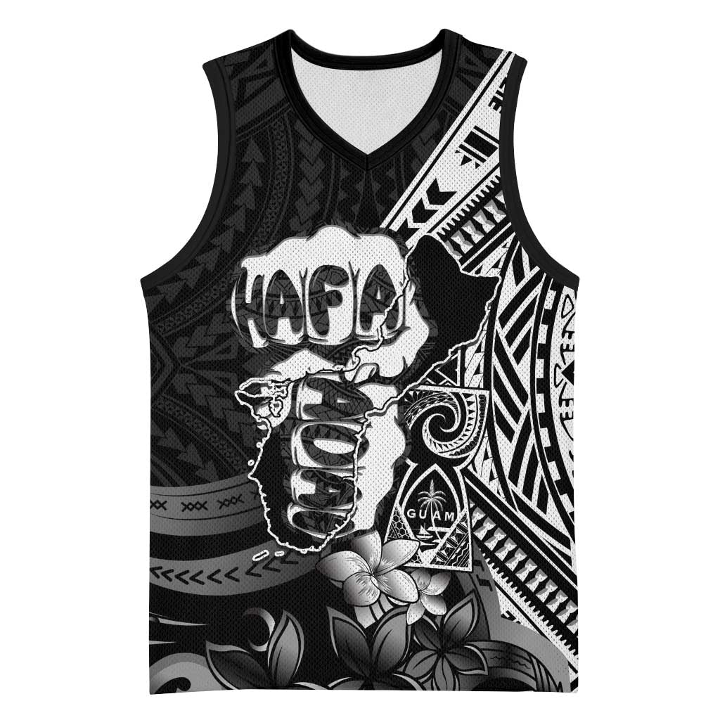 Hafa Adai Guam Discovery Day Basketball Jersey Chamorro Latte Stone Hand Black Version LT14 Unisex Black - Polynesian Pride