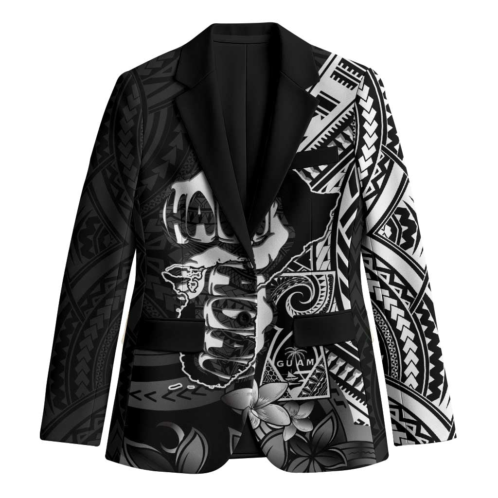 Hafa Adai Guam Discovery Day Blazer Chamorro Latte Stone Hand Black Version LT14 Unisex Black - Polynesian Pride