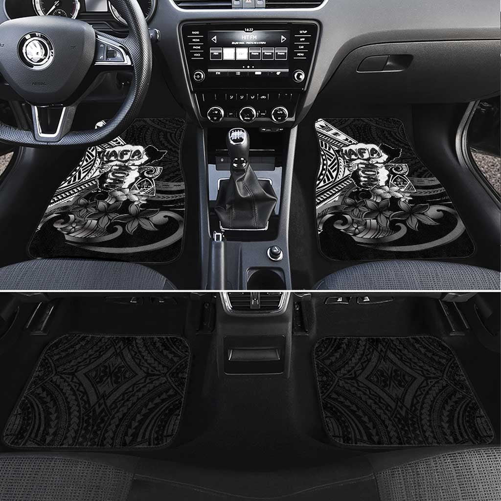 Hafa Adai Guam Discovery Day Car Mats Chamorro Latte Stone Hand Black Version LT14 Set 4pcs Black - Polynesian Pride