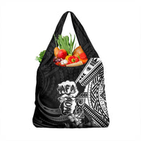 Hafa Adai Guam Discovery Day Grocery Bag Chamorro Latte Stone Hand Black Version LT14 1-pack One Size Black - Polynesian Pride