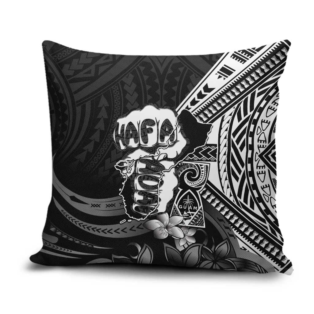 Hafa Adai Guam Discovery Day Pillow Cover Chamorro Latte Stone Hand Black Version LT14 Black - Polynesian Pride