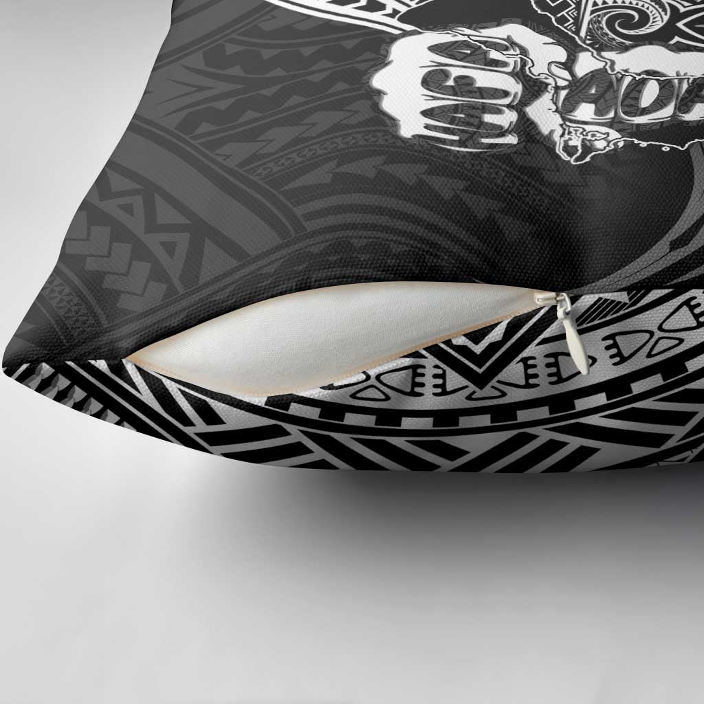 Hafa Adai Guam Discovery Day Pillow Cover Chamorro Latte Stone Hand Black Version LT14 - Polynesian Pride