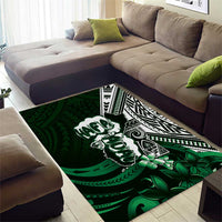 Hafa Adai Guam Discovery Day Area Rug Chamorro Latte Stone Hand Green Version LT14 - Polynesian Pride
