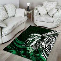 Hafa Adai Guam Discovery Day Area Rug Chamorro Latte Stone Hand Green Version LT14 - Polynesian Pride