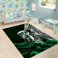 Hafa Adai Guam Discovery Day Area Rug Chamorro Latte Stone Hand Green Version LT14 - Polynesian Pride