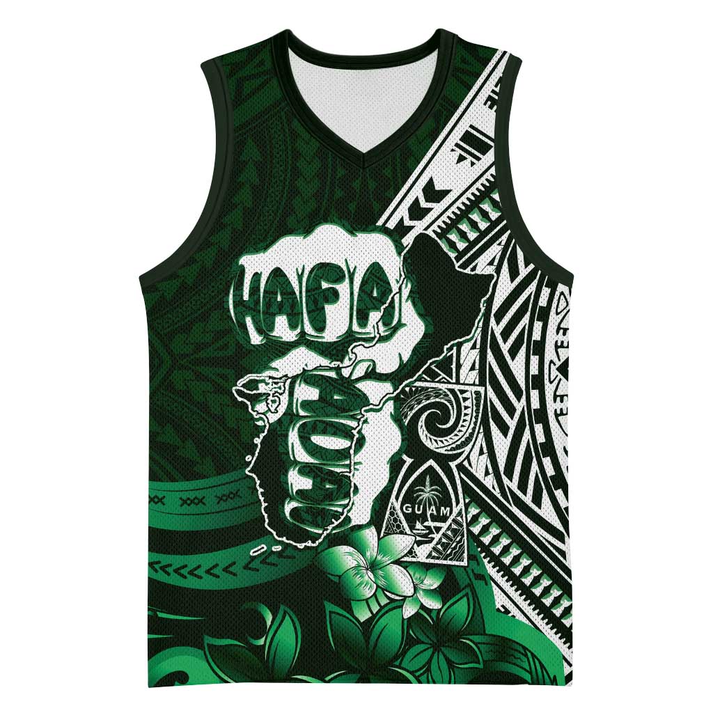 Hafa Adai Guam Discovery Day Basketball Jersey Chamorro Latte Stone Hand Green Version LT14 Unisex Green - Polynesian Pride