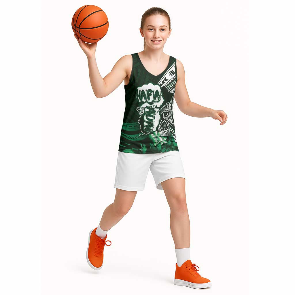 Hafa Adai Guam Discovery Day Basketball Jersey Chamorro Latte Stone Hand Green Version LT14 - Polynesian Pride