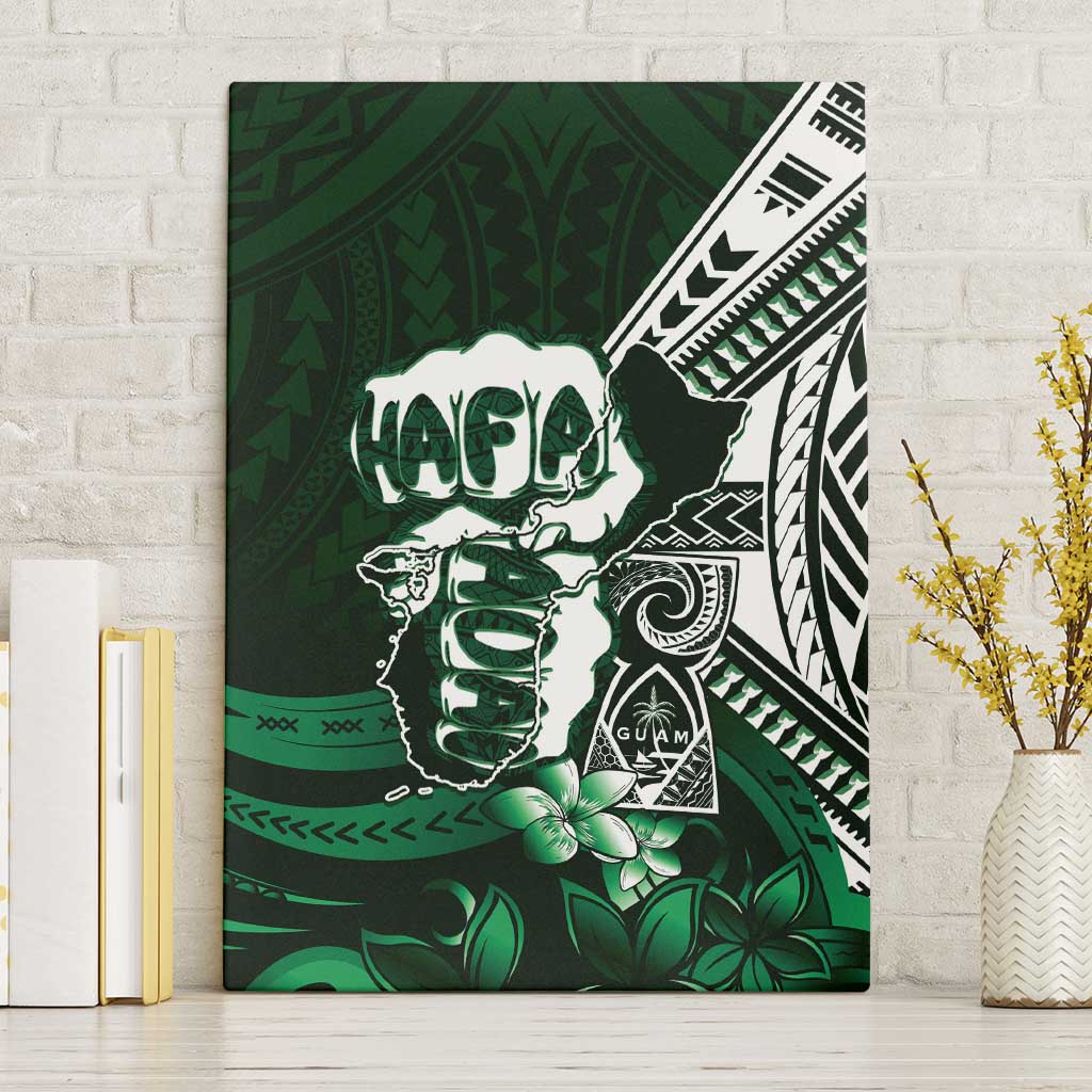 Hafa Adai Guam Discovery Day Canvas Wall Art Chamorro Latte Stone Hand Green Version LT14 Without Frame Green - Polynesian Pride