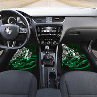 Hafa Adai Guam Discovery Day Car Mats Chamorro Latte Stone Hand Green Version LT14 Set 2pcs - Front Green - Polynesian Pride