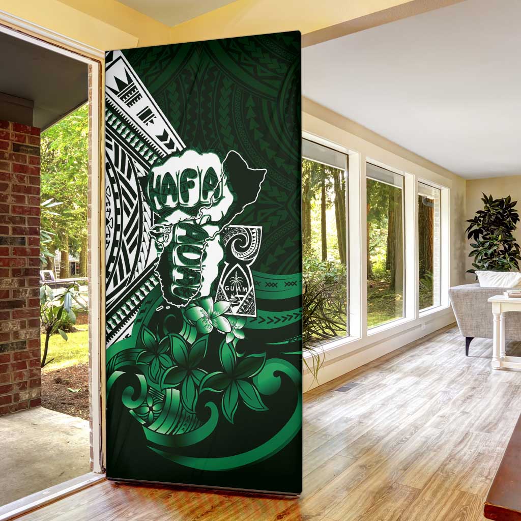 Hafa Adai Guam Discovery Day Door Cover Chamorro Latte Stone Hand Green Version LT14 - Polynesian Pride