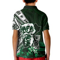Hafa Adai Guam Discovery Day Kid Polo Shirt Chamorro Latte Stone Hand Green Version LT14 - Polynesian Pride