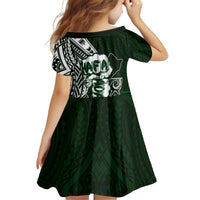 Hafa Adai Guam Discovery Day Kid Short Sleeve Dress Chamorro Latte Stone Hand Green Version LT14 - Polynesian Pride