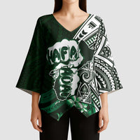 Hafa Adai Guam Discovery Day Kimono Sleeve Blouse Chamorro Latte Stone Hand Green Version LT14 - Polynesian Pride