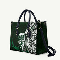 Hafa Adai Guam Discovery Day Leather Bag Chamorro Latte Stone Hand Green Version LT14 Green - Polynesian Pride