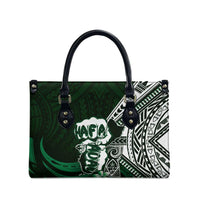 Hafa Adai Guam Discovery Day Leather Bag Chamorro Latte Stone Hand Green Version LT14 - Polynesian Pride