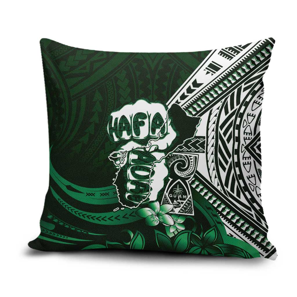 Hafa Adai Guam Discovery Day Pillow Cover Chamorro Latte Stone Hand Green Version LT14 Green - Polynesian Pride
