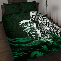Hafa Adai Guam Discovery Day Quilt Bed Set Chamorro Latte Stone Hand Green Version LT14 Green - Polynesian Pride