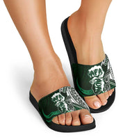 Hafa Adai Guam Discovery Day Slide Sandals Chamorro Latte Stone Hand Green Version LT14 - Polynesian Pride