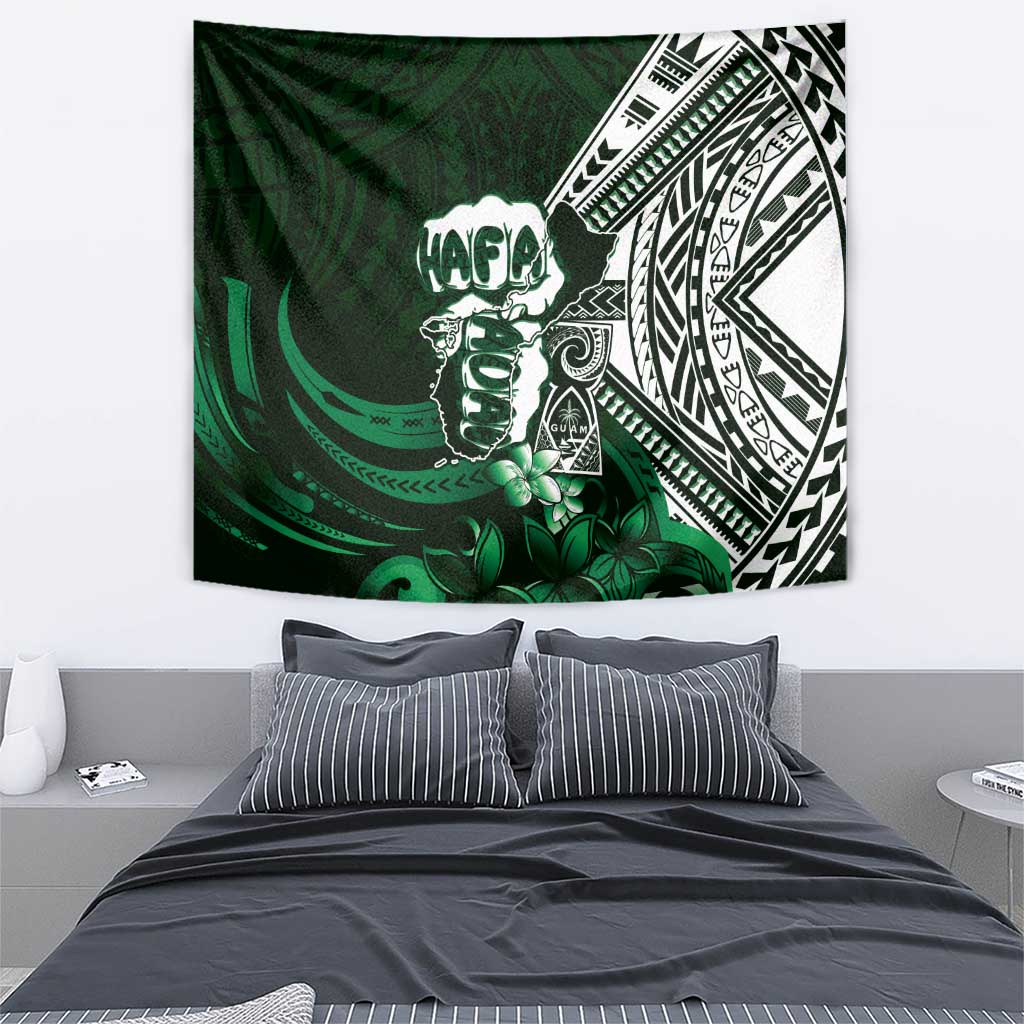 Hafa Adai Guam Discovery Day Tapestry Chamorro Latte Stone Hand Green Version LT14 - Polynesian Pride
