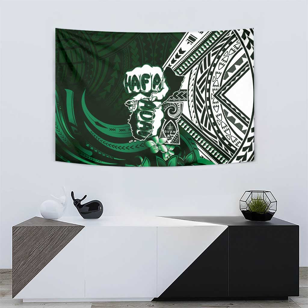 Hafa Adai Guam Discovery Day Tapestry Chamorro Latte Stone Hand Green Version LT14 - Polynesian Pride