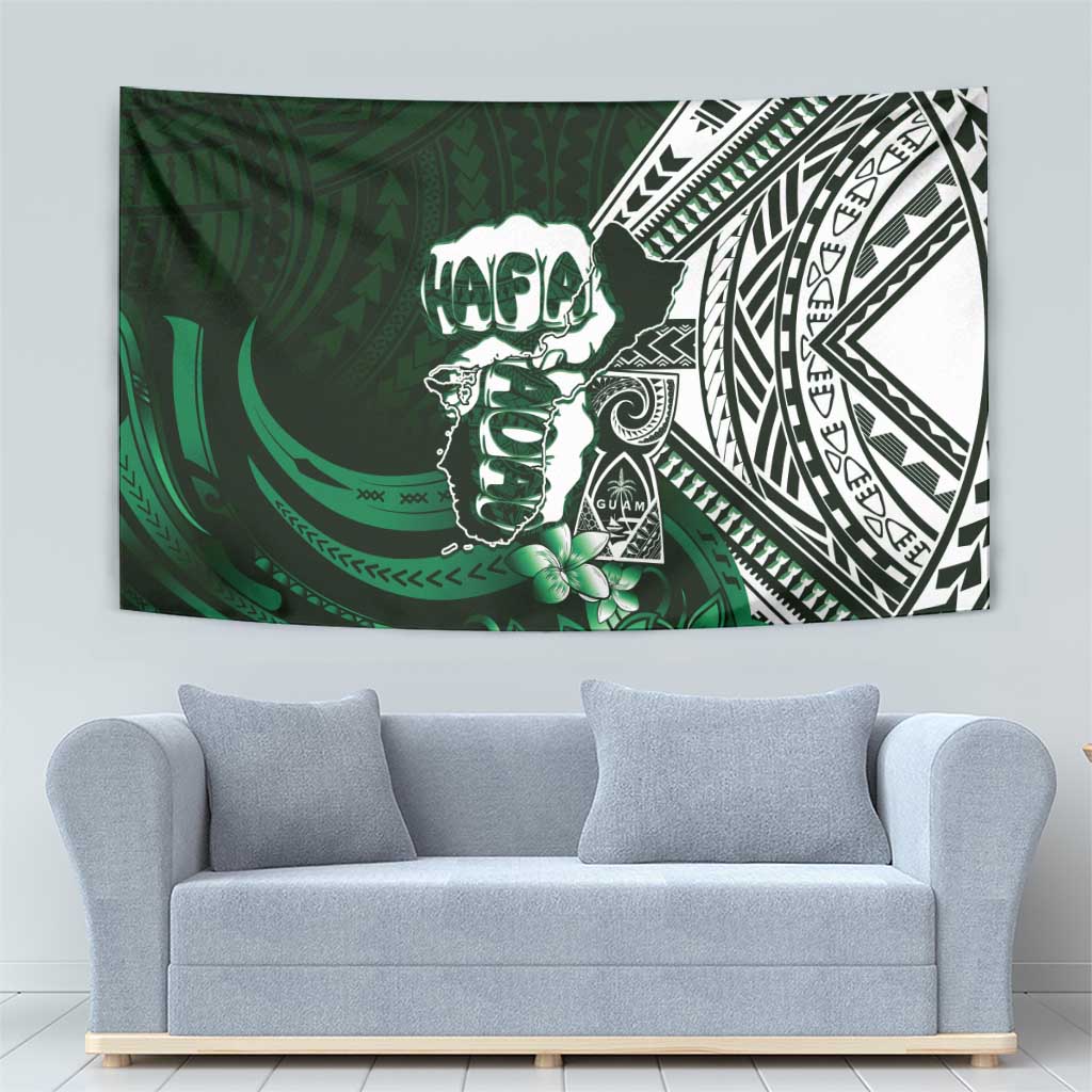 Hafa Adai Guam Discovery Day Tapestry Chamorro Latte Stone Hand Green Version LT14 - Polynesian Pride