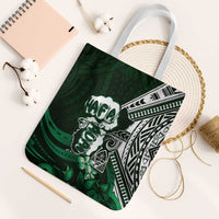 Hafa Adai Guam Discovery Day Tote Bag Chamorro Latte Stone Hand Green Version LT14 White Strap One Size Green - Polynesian Pride