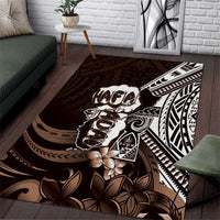 Hafa Adai Guam Discovery Day Area Rug Chamorro Latte Stone Hand Brown Version LT14 Brown - Polynesian Pride