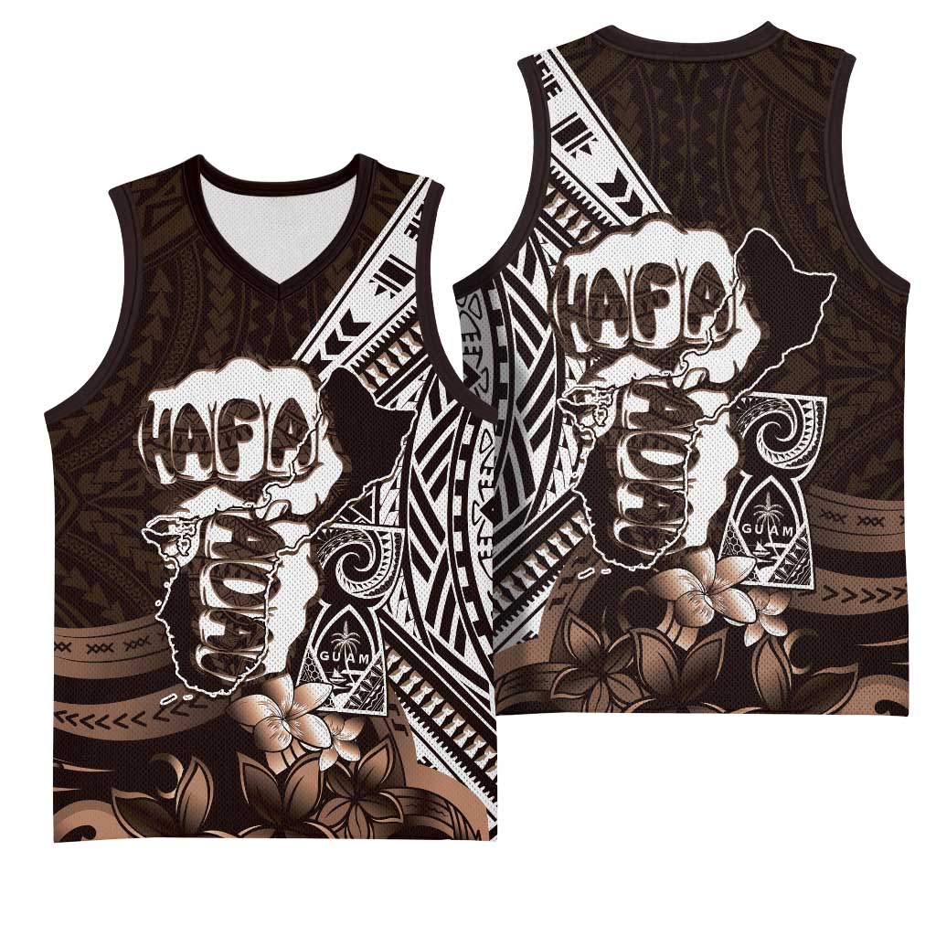 Hafa Adai Guam Discovery Day Basketball Jersey Chamorro Latte Stone Hand Brown Version LT14 - Polynesian Pride