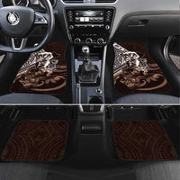 Hafa Adai Guam Discovery Day Car Mats Chamorro Latte Stone Hand Brown Version LT14 Set 4pcs Brown - Polynesian Pride