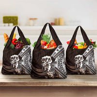 Hafa Adai Guam Discovery Day Grocery Bag Chamorro Latte Stone Hand Brown Version LT14 3-pack One Size Brown - Polynesian Pride
