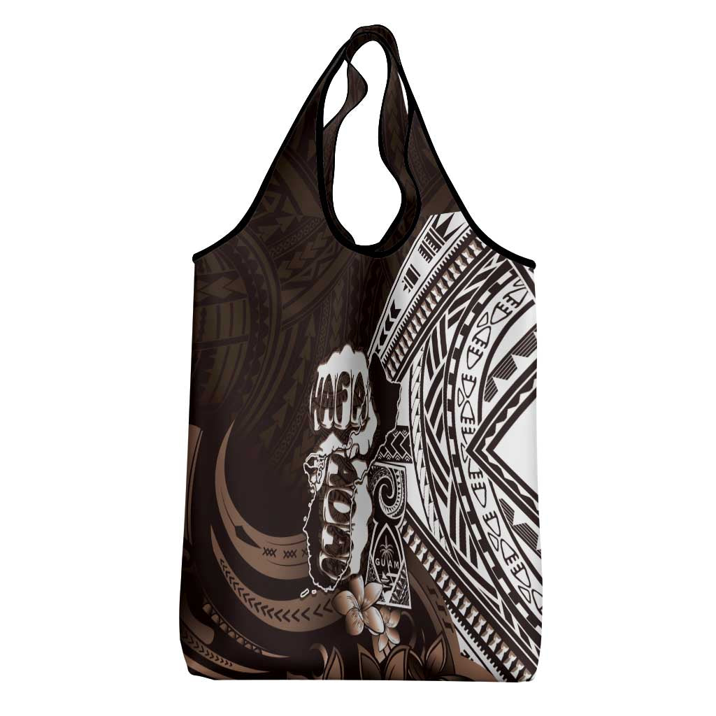 Hafa Adai Guam Discovery Day Grocery Bag Chamorro Latte Stone Hand Brown Version LT14 - Polynesian Pride