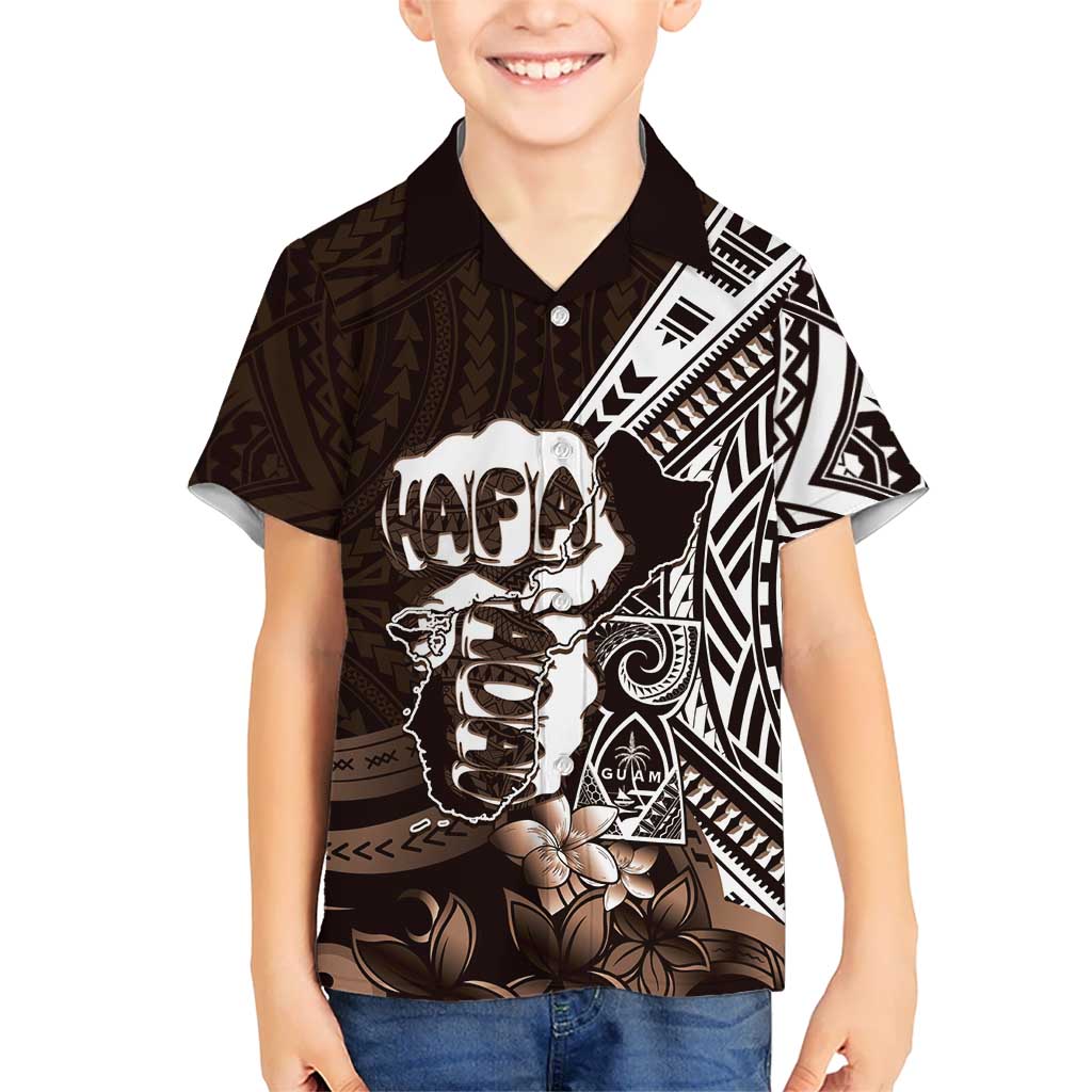 Hafa Adai Guam Discovery Day Hawaiian Shirt Chamorro Latte Stone Hand Brown Version LT14 - Polynesian Pride