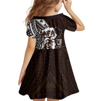 Hafa Adai Guam Discovery Day Kid Short Sleeve Dress Chamorro Latte Stone Hand Brown Version LT14 - Polynesian Pride