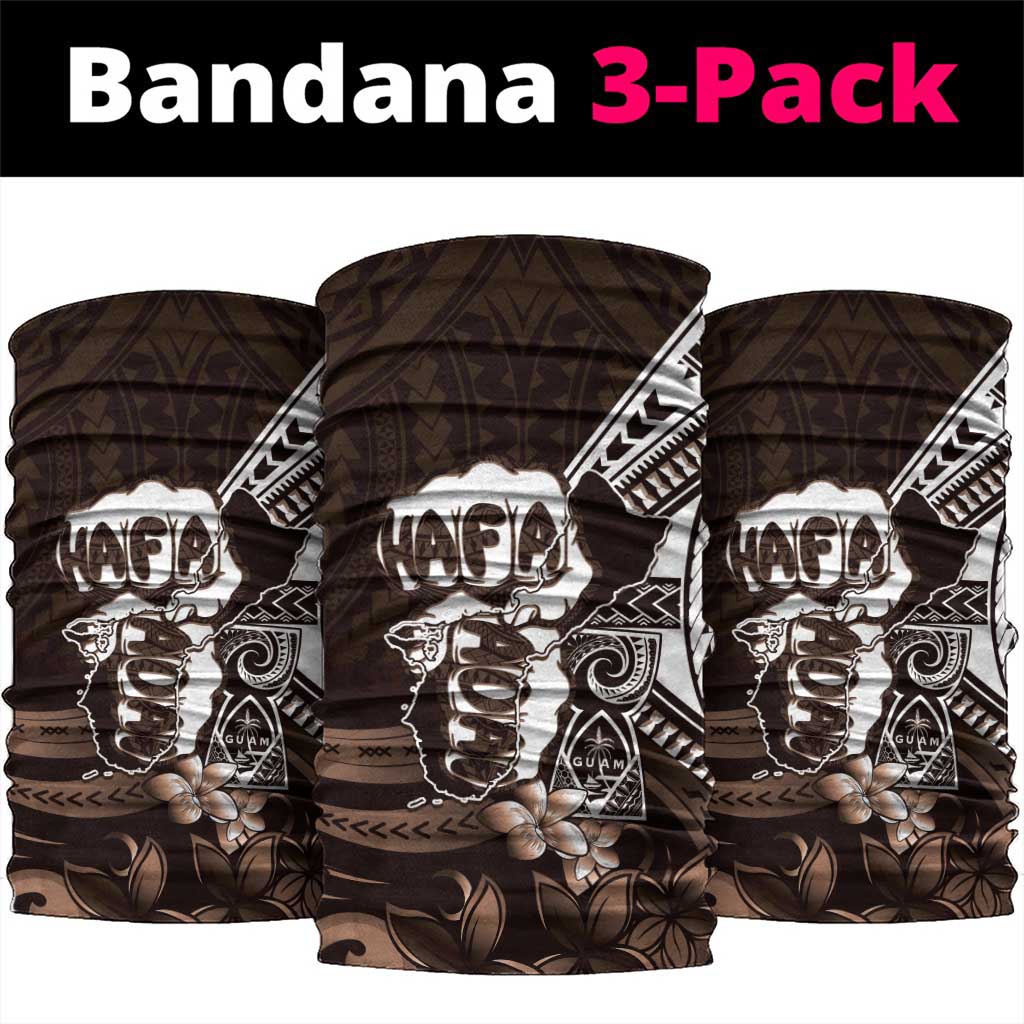 Hafa Adai Guam Discovery Day Neck Gaiter Chamorro Latte Stone Hand Brown Version LT14 package One Size: 25*50cm Brown - Polynesian Pride