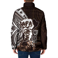 Hafa Adai Guam Discovery Day Padded Jacket Chamorro Latte Stone Hand Brown Version LT14 - Polynesian Pride