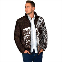Hafa Adai Guam Discovery Day Padded Jacket Chamorro Latte Stone Hand Brown Version LT14 - Polynesian Pride