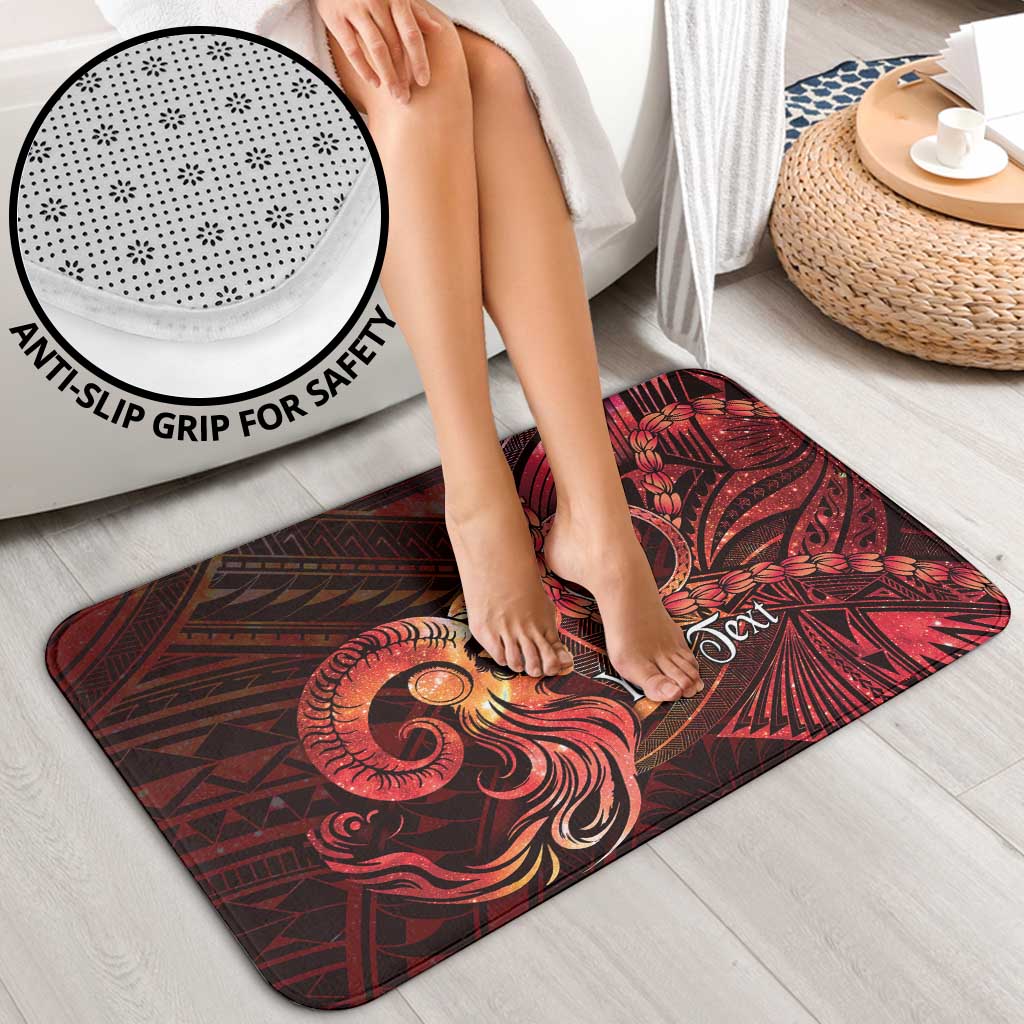 Personalised Polynesia Zodiac Aries Bathroom Set Galaxy Polynesian Pattern Chest Tattoo Style LT14 - Polynesian Pride