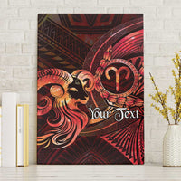Personalised Polynesia Zodiac Aries Canvas Wall Art Galaxy Polynesian Pattern Chest Tattoo Style LT14 Without Frame Red - Polynesian Pride