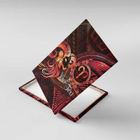 Personalised Polynesia Zodiac Aries Canvas Wall Art Galaxy Polynesian Pattern Chest Tattoo Style LT14 With Frame Red - Polynesian Pride