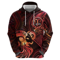 Personalised Polynesia Zodiac Aries Hoodie Galaxy Polynesian Pattern Chest Tattoo Style LT14 - Polynesian Pride