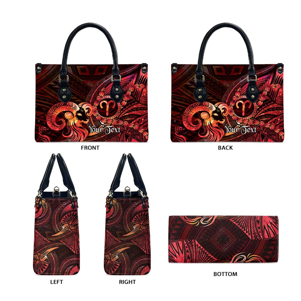 Personalised Polynesia Zodiac Aries Leather Bag Galaxy Polynesian Pattern Chest Tattoo Style LT14 - Polynesian Pride