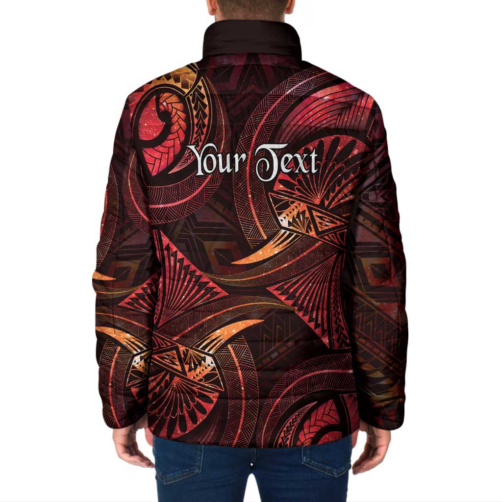 Personalised Polynesia Zodiac Aries Padded Jacket Galaxy Polynesian Pattern Chest Tattoo Style LT14 - Polynesian Pride