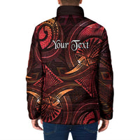 Personalised Polynesia Zodiac Aries Padded Jacket Galaxy Polynesian Pattern Chest Tattoo Style LT14 - Polynesian Pride