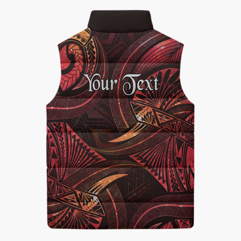 Personalised Polynesia Zodiac Aries Sleeveless Puffer Jacket Galaxy Polynesian Pattern Chest Tattoo Style LT14 - Polynesian Pride
